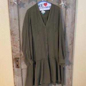 Anthropologie 18W army green dress